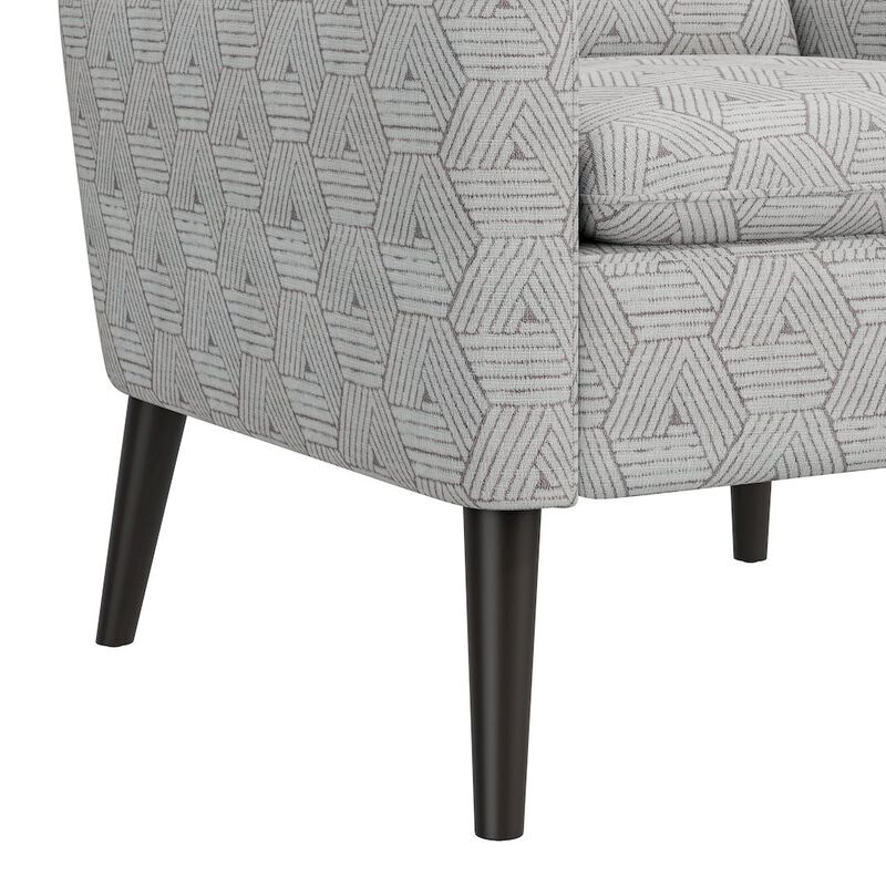 HL Home Furnishings Mid-Century Modern Armchair in Tan and Cream Honeycomb