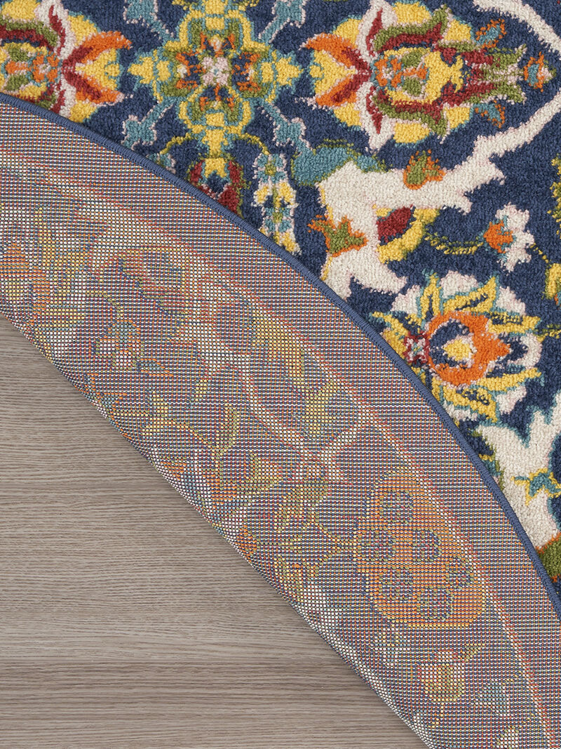 Allur ALR03 Navy/Multicolor 5'3" x Round Rug
