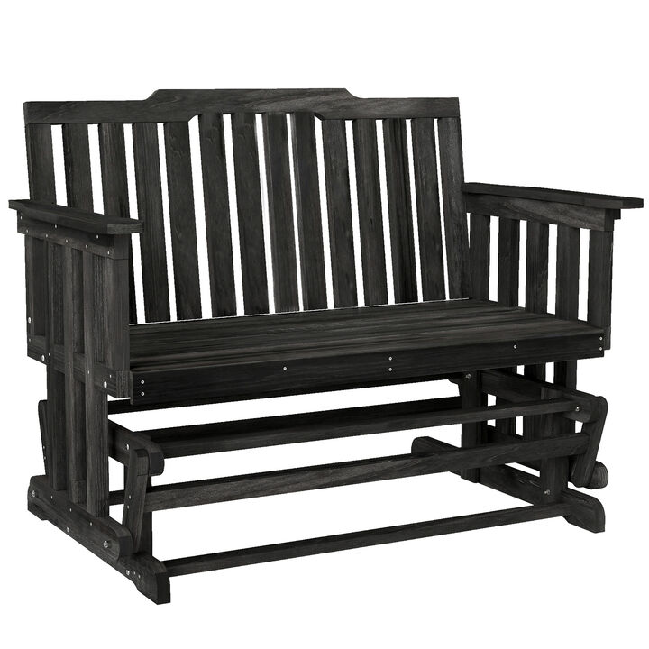 Hivvago 2-Person Patio Glider Bench with Wide Armrests