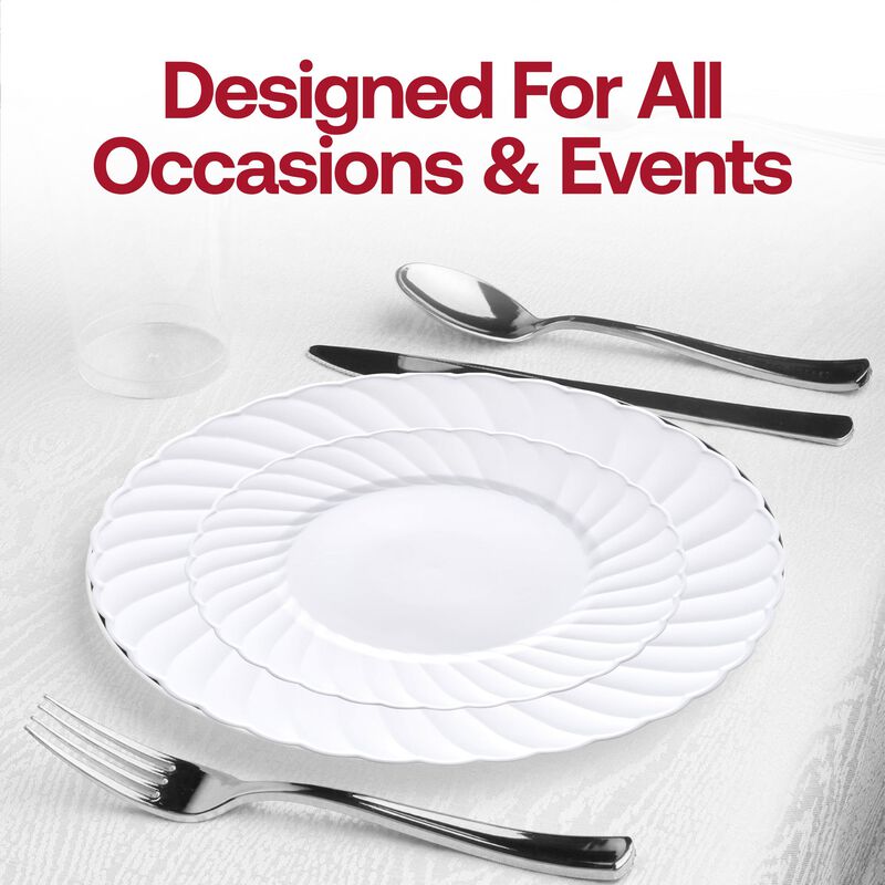 White Flair Plastic Wedding Value Set (72 Sets) image number 6