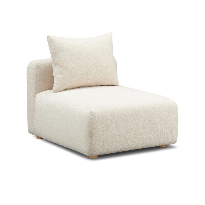 Casafoyer Hangover Cream Heavy Textured Fabric Modular Armless Chair