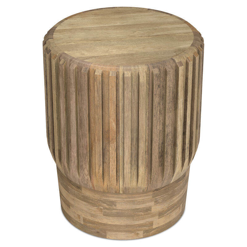 Lyall 16 inch Wide Solid Mango Contemporary End Table in Natural, Assembled