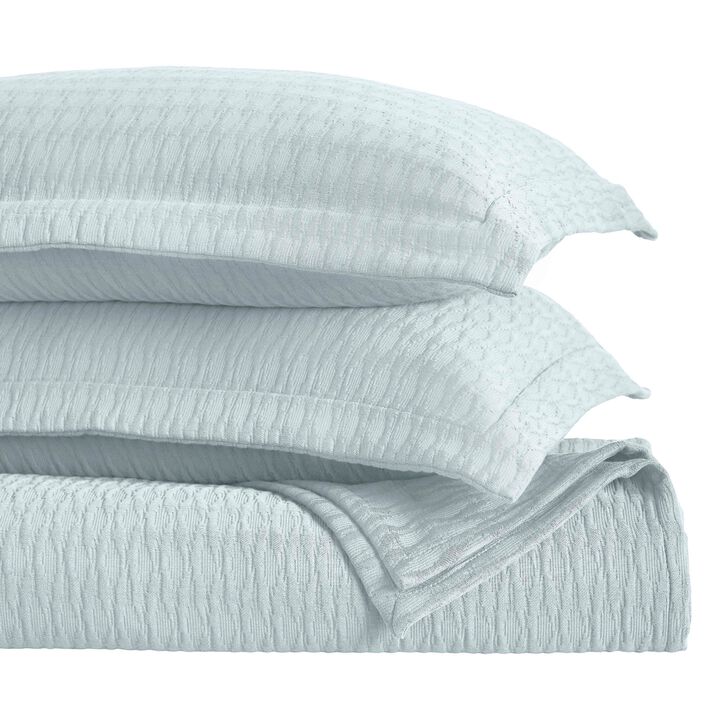 Lightweight Cotton Matelasse Bedspread Set with Diamond Pattern