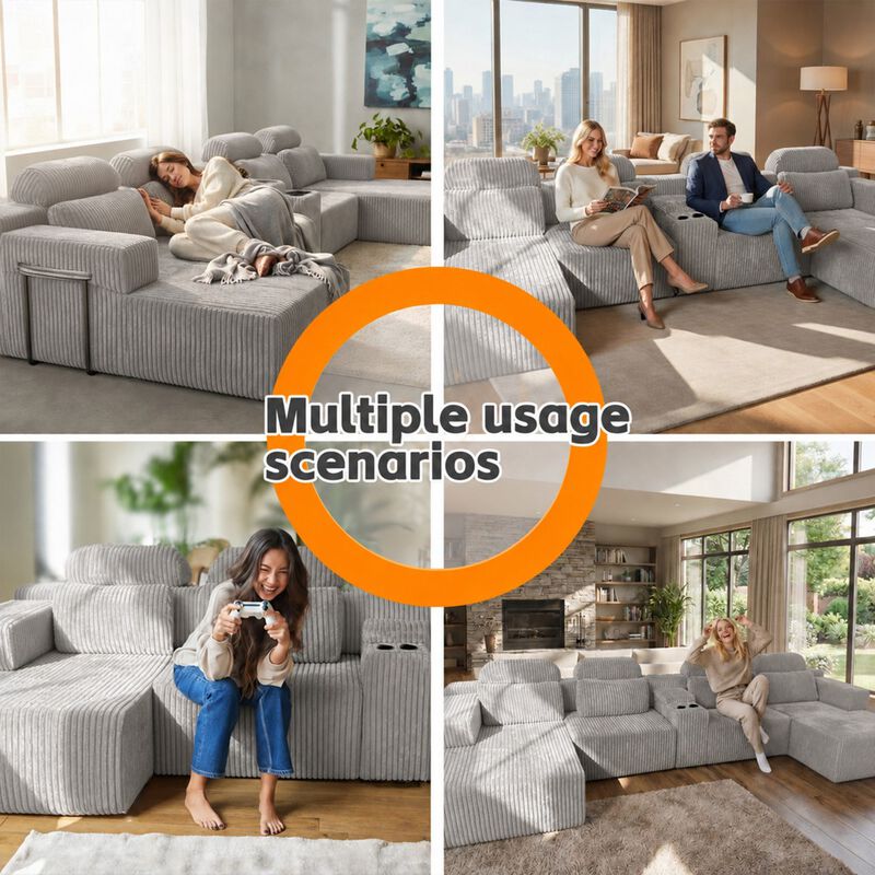 Kupkex U-Shaped Sectional Sofa image number 7