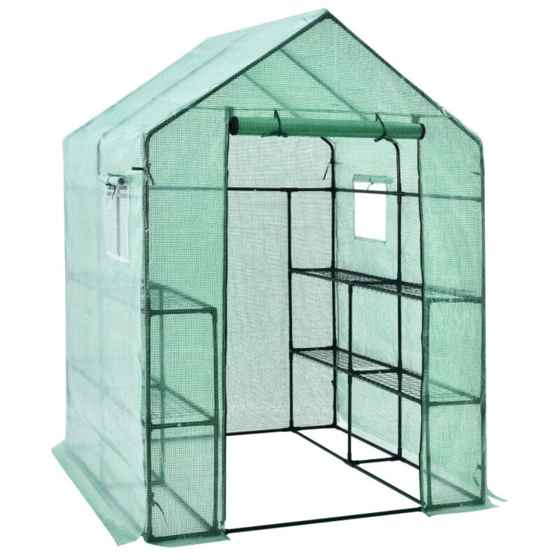 Hivvago Walk-in Greenhouse 56 x 56 x 77 Inch Gardening with Observation Windows