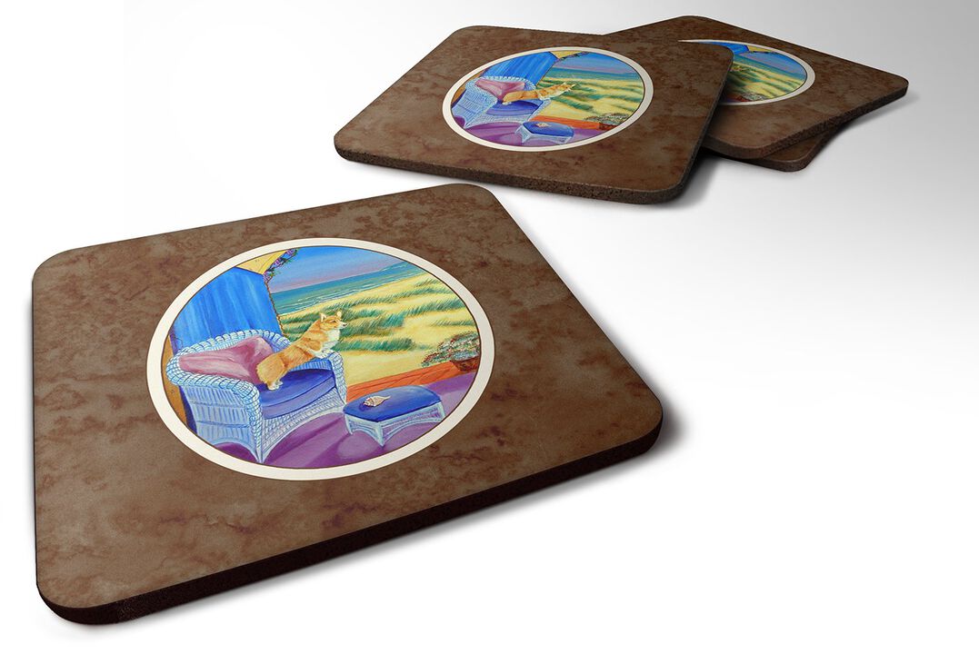 Caroline's Treasures 7184FC Corgi Foam Coasters (Set of 4), 3.5, Multicolor