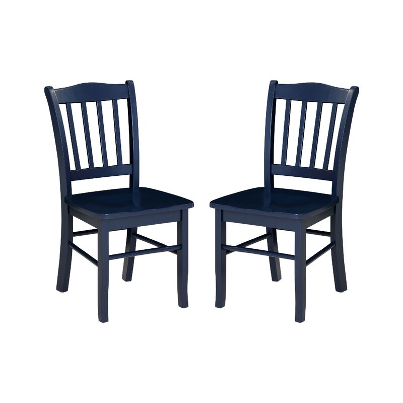 Nova Dining Side Chair Set of 2, Shaker Style, Farmhouse Navy Blue Wood image number 0