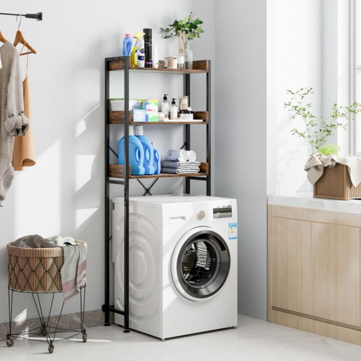 Hivvago Over The Toilet Storage Rack with Hooks and Adjustable Bottom Bar