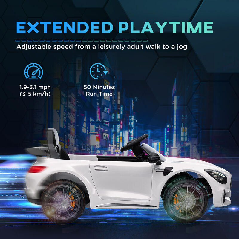 BreeBe Mercedes-Benz AMG GTR Licensed 12V Battery Powered Kids Electric Car w/ Remote Control & Soft Start image number 7