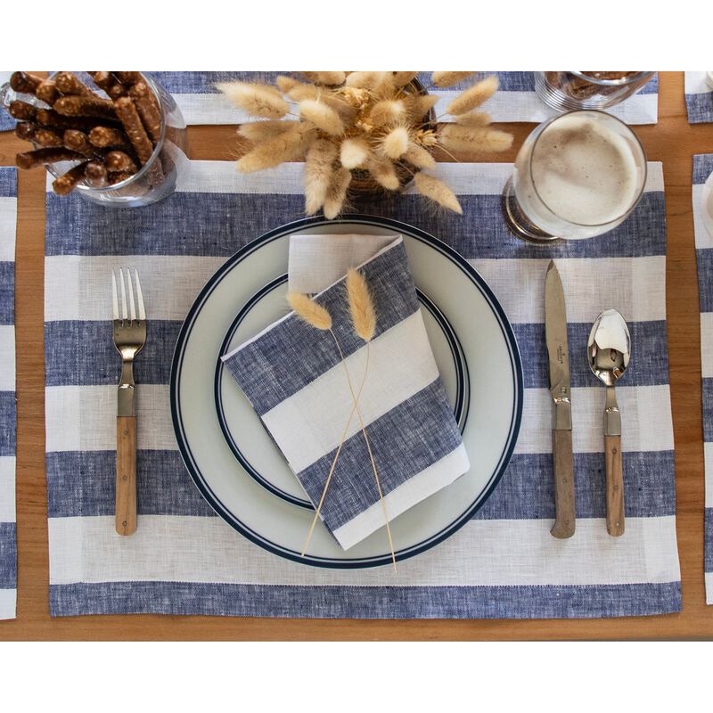 Linen Dinner Napkins - Cabana Stripe image number 1