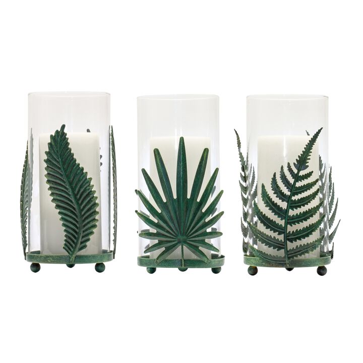 Set of 6 Metal and Glass Candle Holders - 8.25"H for Elegant Décor