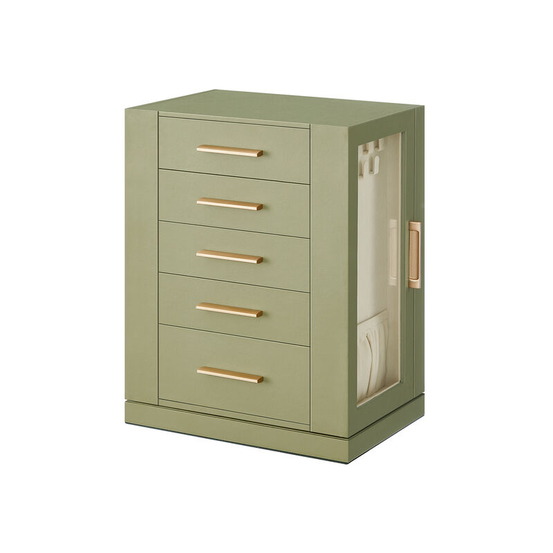 360&deg; Rotating Jewelry Box with Multi-Layer Storage and Elegant Design