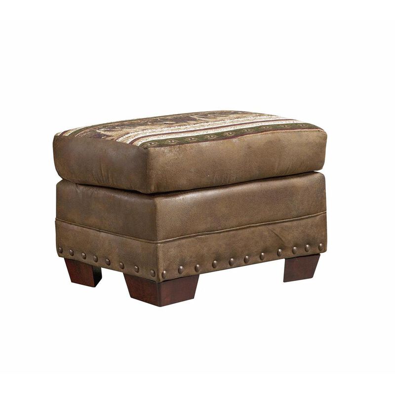 American Furniture Classics Wild Horses Armchairs with Matching Ottoman