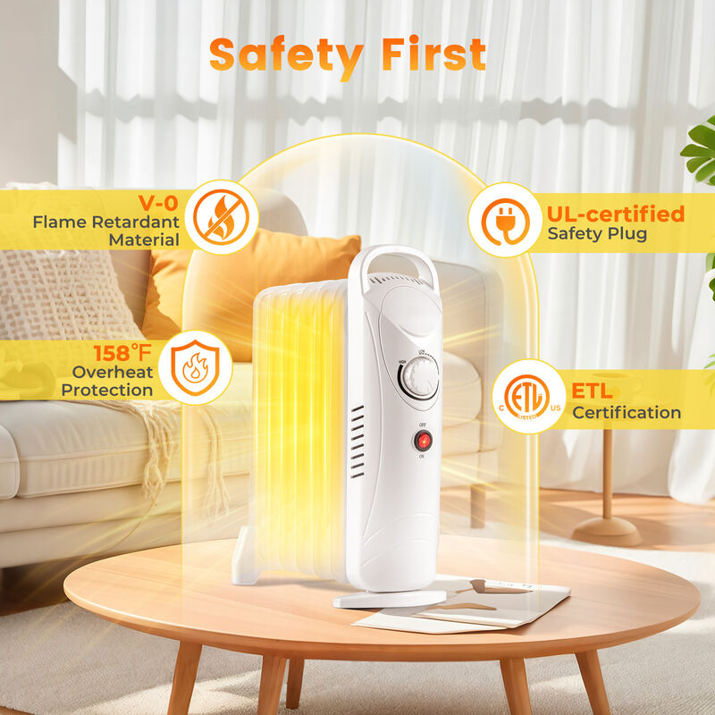 Electric Oil Filled Radiator Heater with Adjustable Thermostat