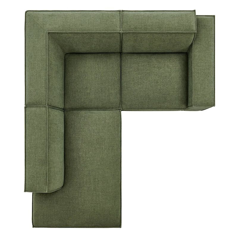 Restore 3-Piece Performance Fabric Upholstered Modular L-Shaped Sectional Sofa image number 6