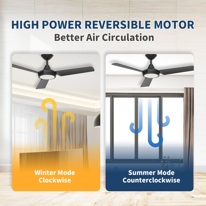 ENLIGHT 52" Smart DC Ceiling Fan with Light, Matter Smart Home Integration, CCT and Dimmable LED, 3 Blades, Damp/Outdoor Covered Rated image number 6