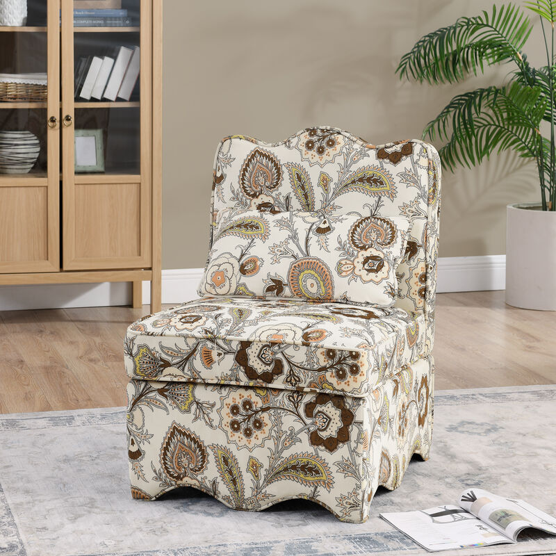 Merax Floral Dining Chair with Soft Seat Cushion and Backrest
