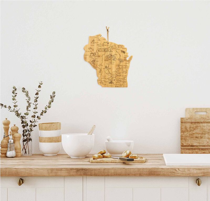 Destination Wisconsin Cutting Board, 12" x 13"