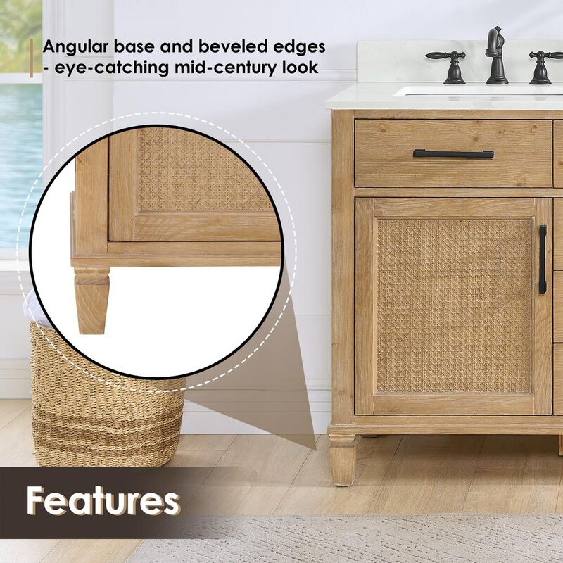 Altair Double Bathroom Cabinet Vanity Base without Top and Sink, no Mirror