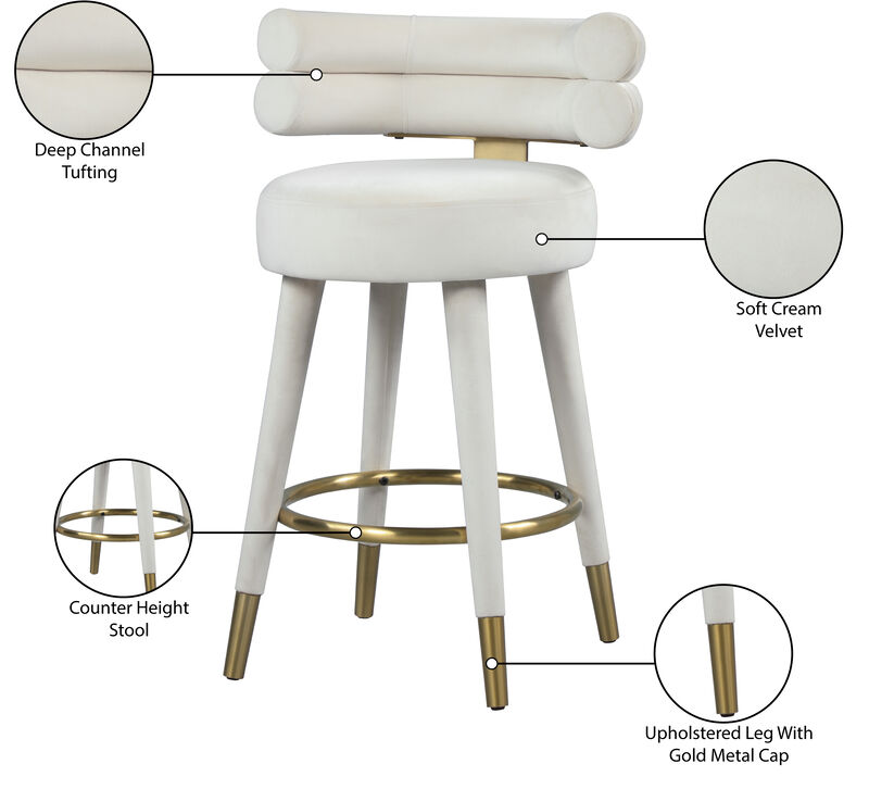 Meridian Furniture Fitzroy Velvet Counter Stool, Set of 2 image number 8
