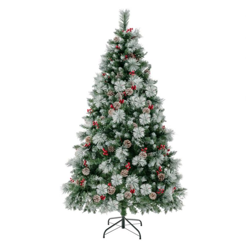 Hivvago 6 Feet Pre-Lit Artificial Christmas Tree with 350 LED Lights