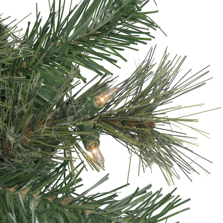 Pre-Lit Oregon Cashmere Pine Artificial Christmas Wreath  48-Inch  Clear Lights