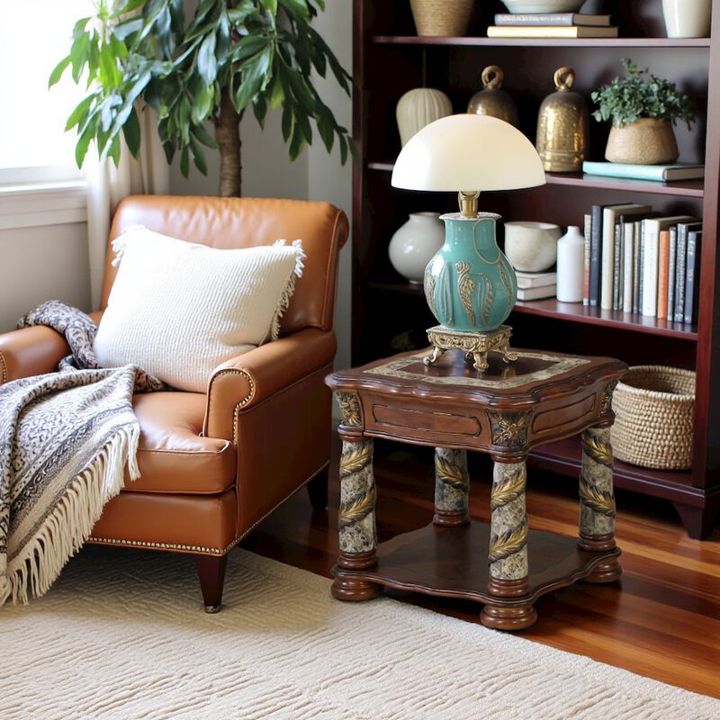 Starlight Canyon Home Classic Chestnut Finish Square End Table for Living Room &ndash; Solid Wood Design image number 4