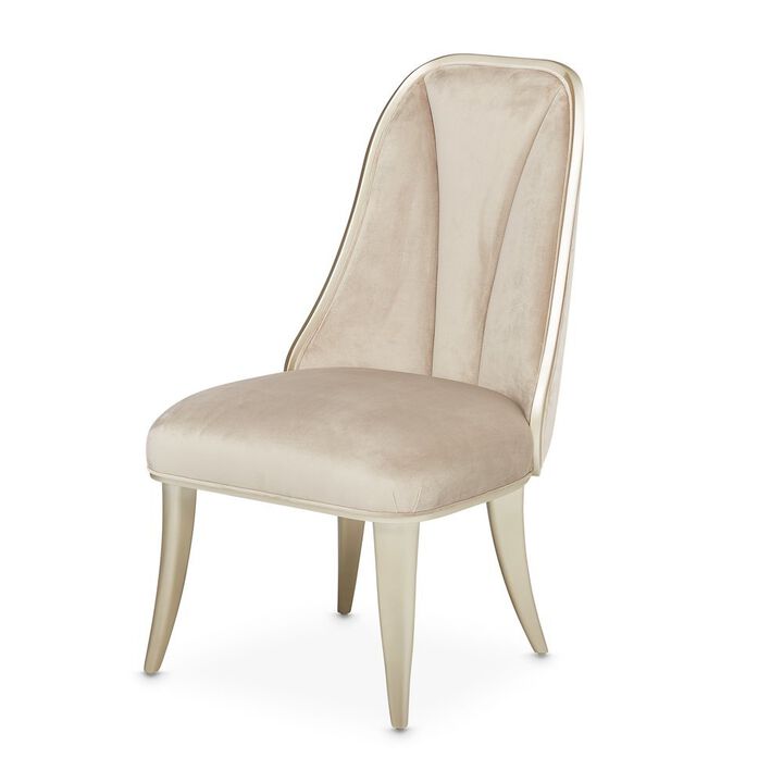 Velvet Chairs Set of 2, Beige Chairs for Dining Table with Tall Back