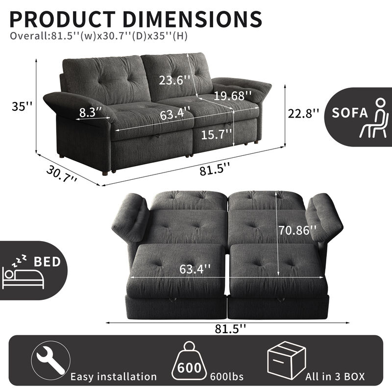Snal convertible sofa bed image number 9