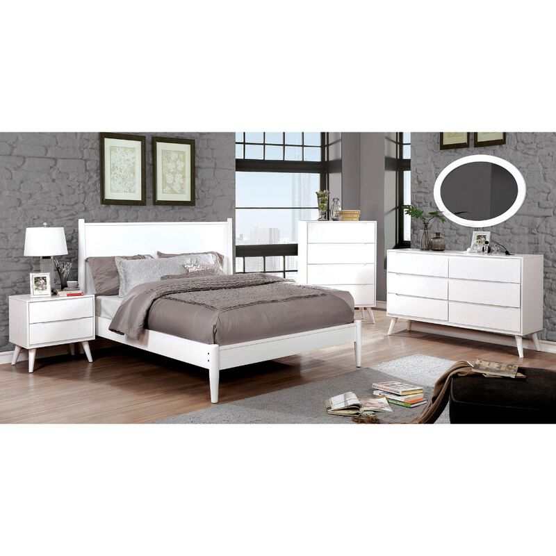 Mid Century Modern Style Wooden Chest, White