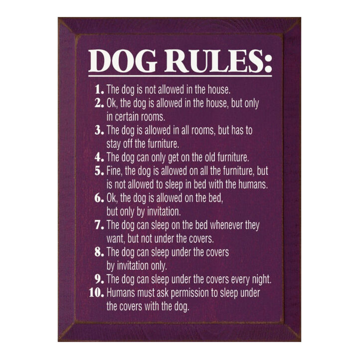 Funny Pet Rules Wood Sign Dog Lover Rustic Farmhouse Wall Hanging Decor