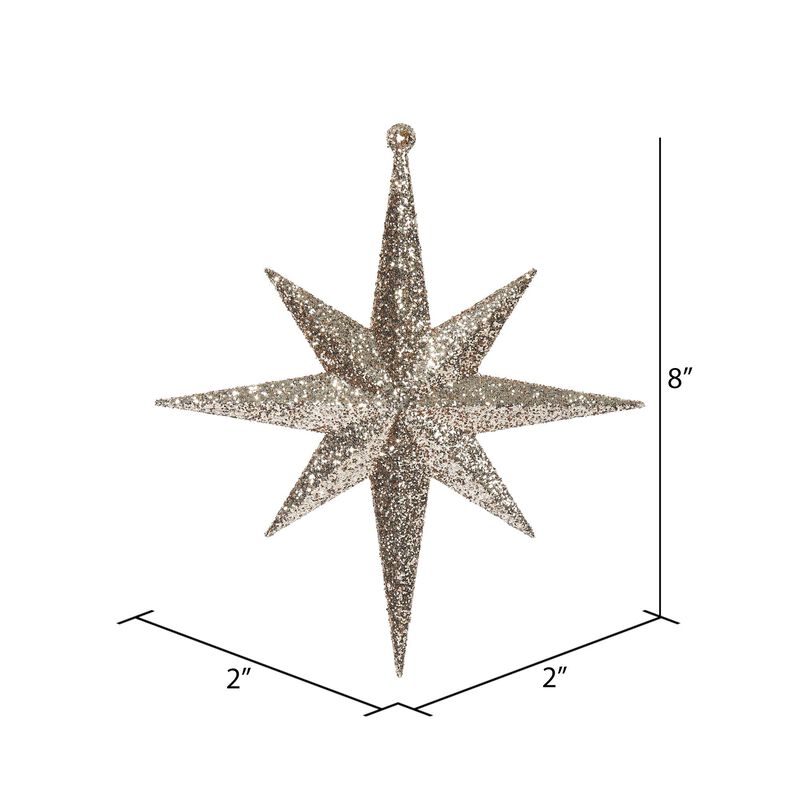 Vickerman 8" Rose Gold Iridescent Glitter Bethlehem Star Christmas Ornament, 4 per Box image number 1