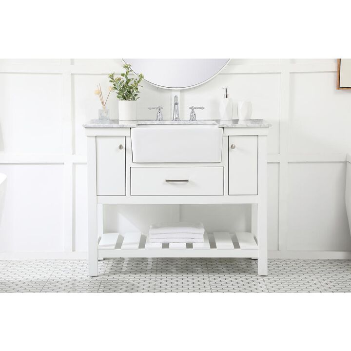Elegant Kitchen and Bath 42 inch Single bathroom vanity in white