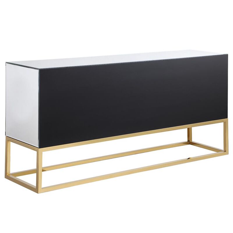 Best Master Furniture Tadala 64 Mirrored with Gold Leg Sideboard
