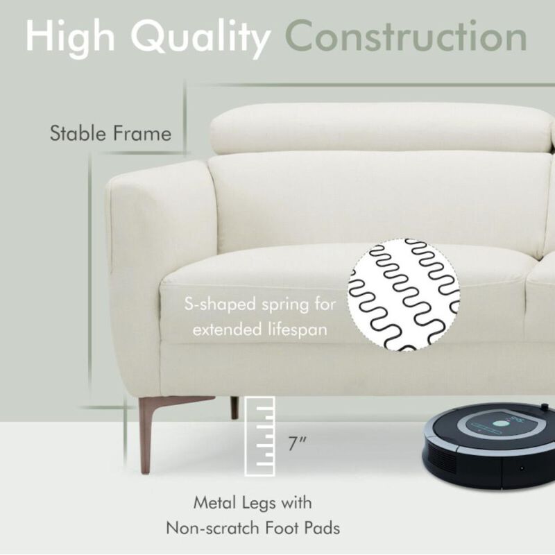 Hivvago Modern Fabric Loveseat Sofa Couch with Adjustable Headrest image number 4