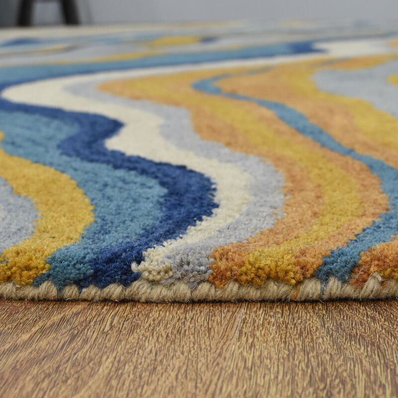 RUGSOTIC CARPETS HAND TUFTED WOOL ECO-FRIENDLY AREA RUGS  - Abstract Modern Design, High Pile Thick Handmade Area Rugs for Living Room, Bed Room (K00S17) image number 5
