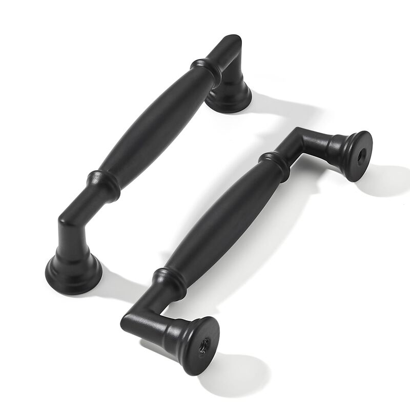 khtumeware 10 Pack 3-3/4 Inch(96mm) Matte Black Cabinet Pulls Heavy Duty Solid Cabinet Handles Kitchen Cabinet Hardware for Cupb