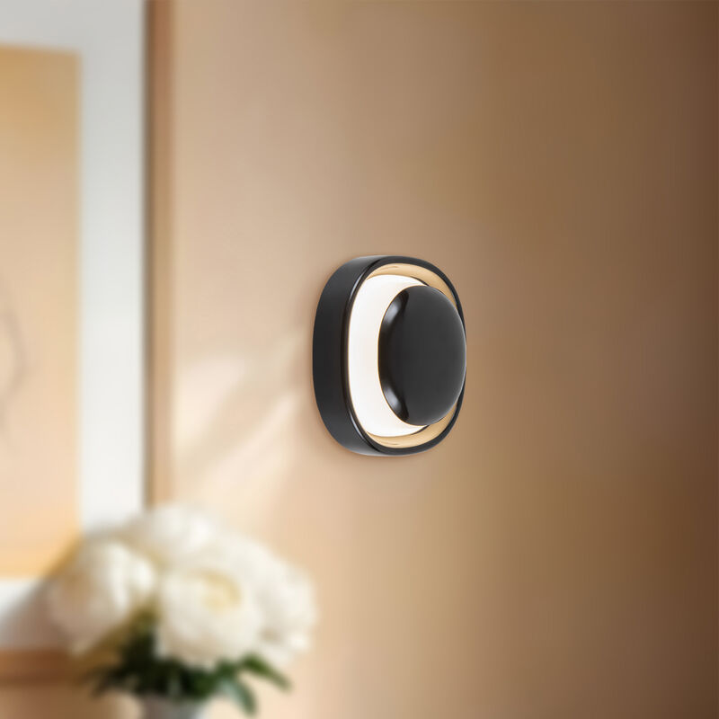 Pebble 8-in Damp-Rated Dimmable LED Wall Sconce image number 1
