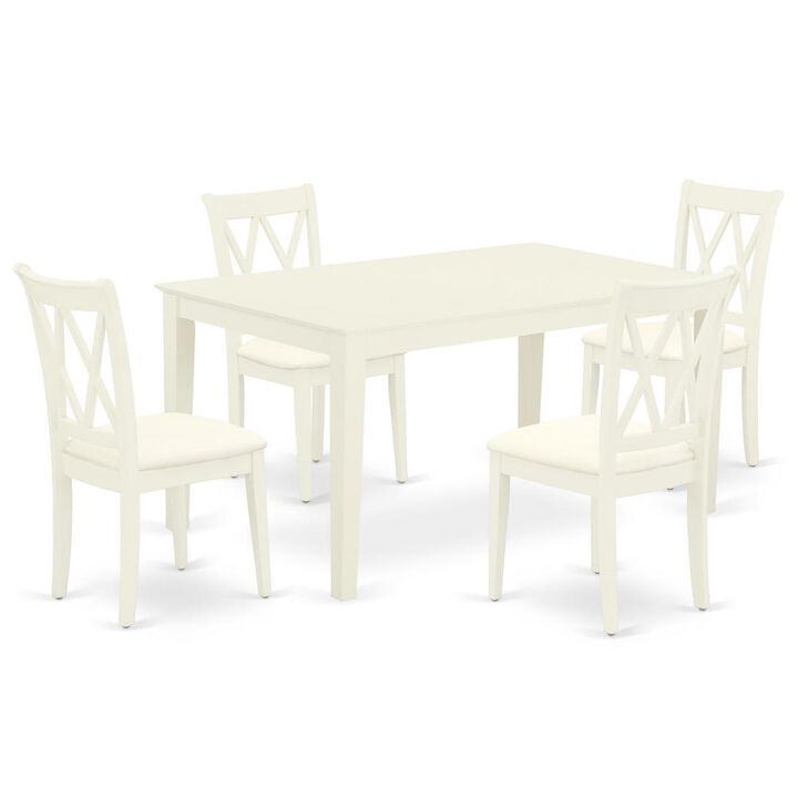 East West Furniture Dining Room Set Linen White