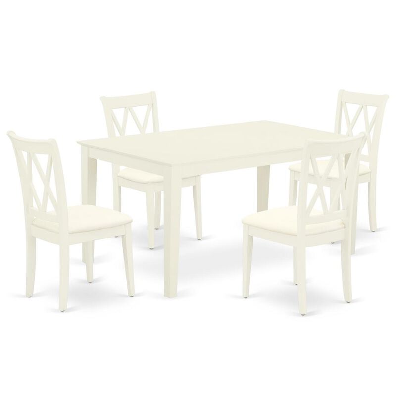 East West Furniture Dining Room Set Linen White