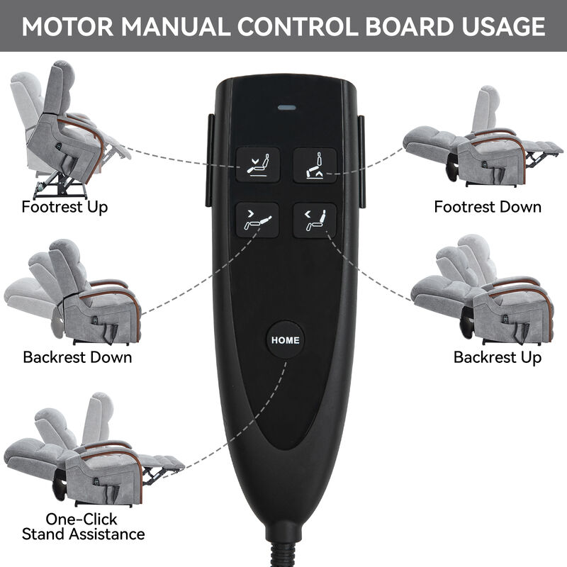 Power Chenille Lift Recliner Chair Dual Motor Infinite Position Up to 350 LBS