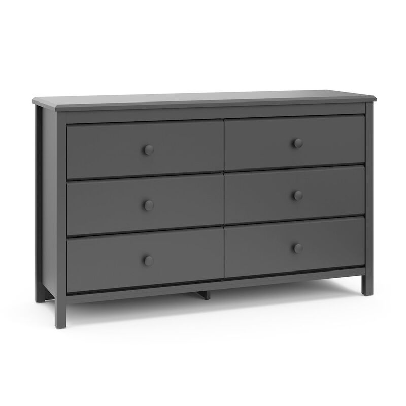 Storkcraft Alpine 6 Drawer Double Dresser (Gray) – GREENGUARD Gold Certified