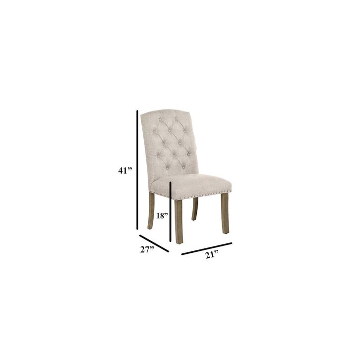Best Quality Furniture Beige Dining Chair With Linen Fabric