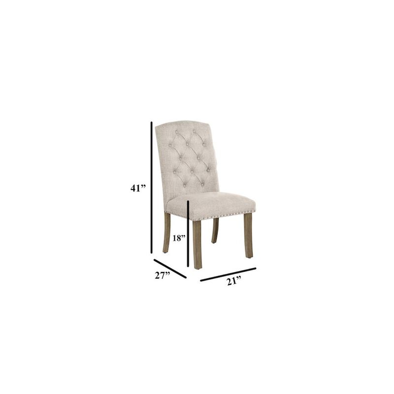 Best Quality Furniture Beige Dining Chair With Linen Fabric