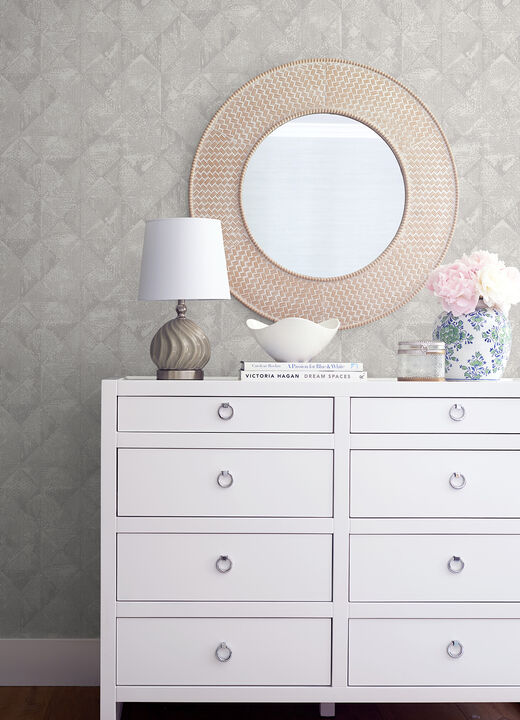 Demir Grey Distressed Geometric Wallpaper (Set of 2)