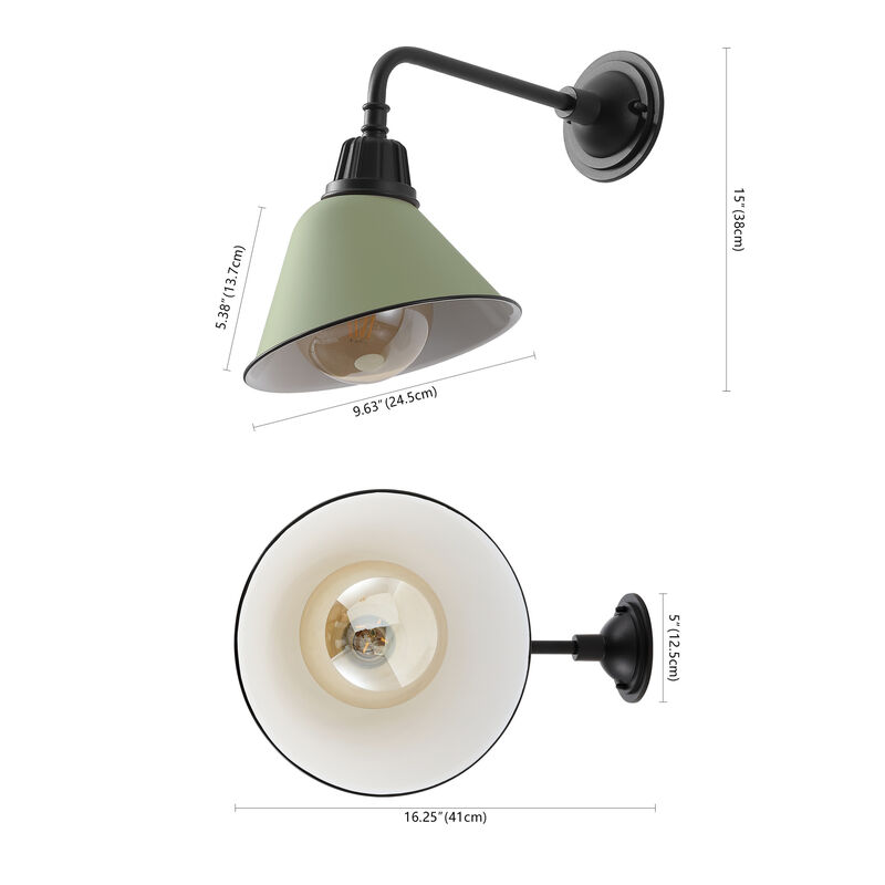 Croydon Farmhouse Industrial Indoor/Outdoor Iron LED Gooseneck Arm Outdoor Sconce