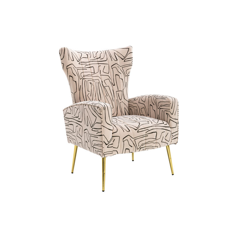 Accent Chair, leisure single chair with Rose Golden feet