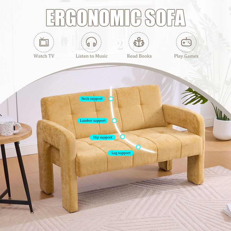 Merax Nordic Modern Chenille 2-Seater Loveseats Ergonomic Spacious Seating with Sturdy Frame image number 4