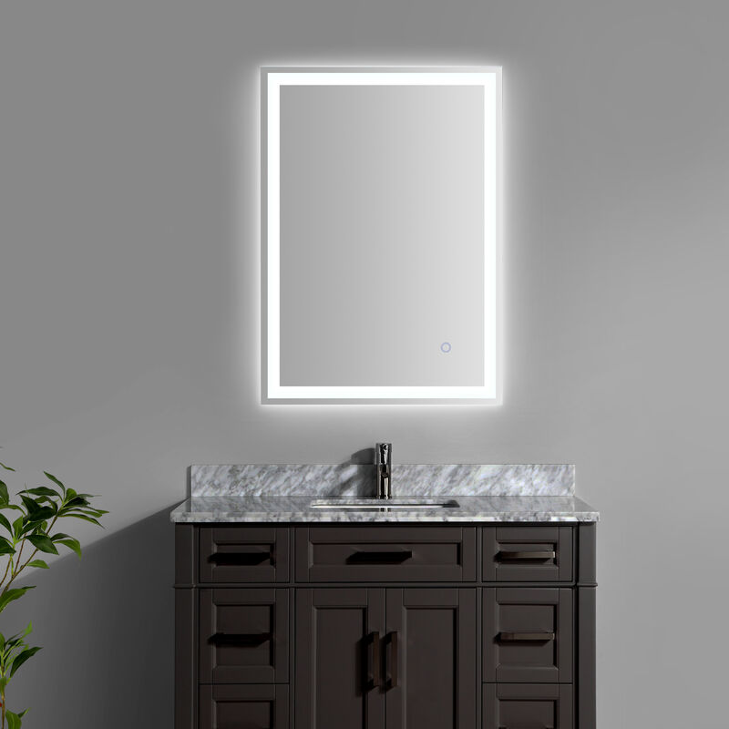 Pax Frameless Antifog Front/Back-Lit Wall Bathroom Vanity Mirror, Smart Touch