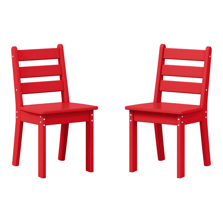 WestinTrends Outdoor HDPE Kids Plastic Toddler Dining Chair ((Set of 2))